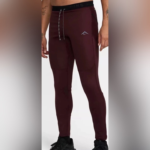 Nike Other - Men's Nike Trail Lunar Ray Winterized Running Tights Burgundy FB8599-652 Size XL